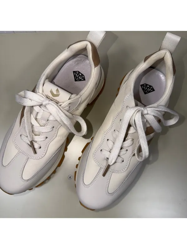 Necap Revela Chunky Platform Sneakers Women’s US 7.5 White Tan Casual Shoes - Image 2