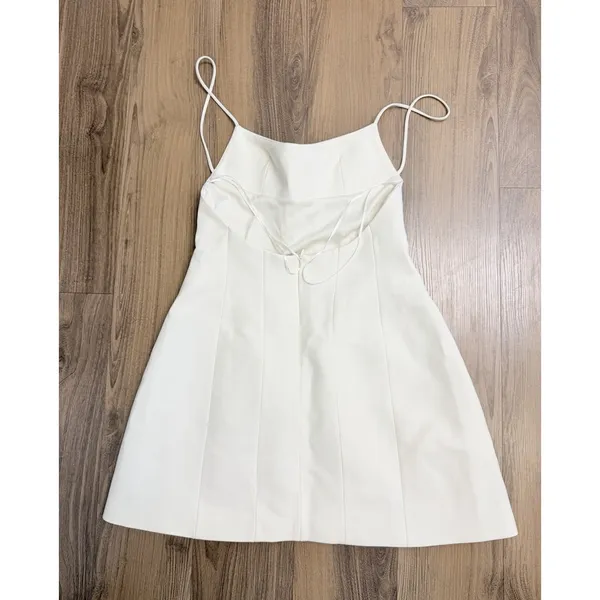 Zara White Cream Mini Dress Open Back Bachelorette Bridal Wedding Party - Image 4