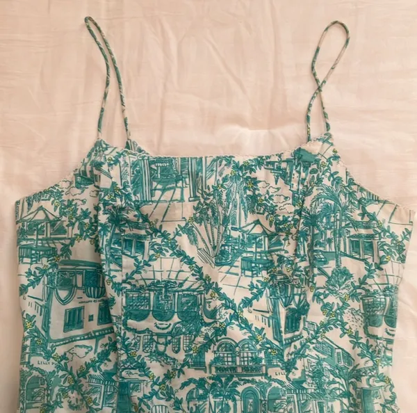 Lilly Pulitzer Blue and White Printed Dress - Image 2