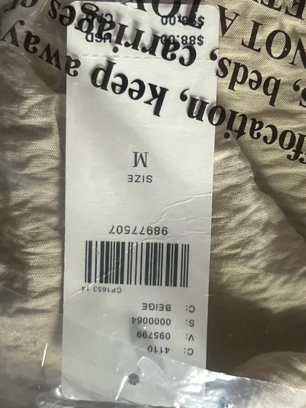Anthropologie Della Pleated Waist Shell Top Retails $88 Size M Beige - Image 3