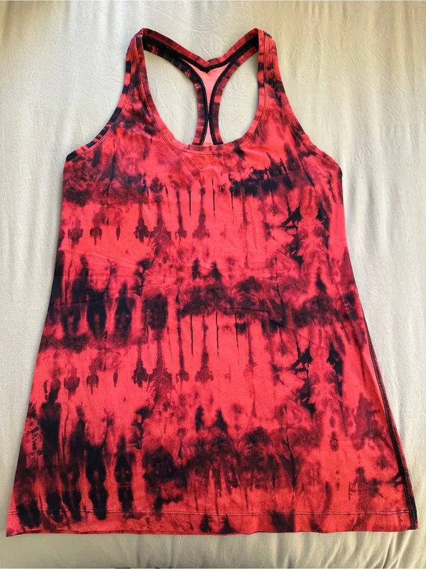 LULULEMON Cool Racerback II Nulu *Game Day in Game Day Red Black Multi Sz. 4 - Image 8