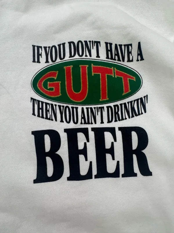 Vintage 1994 Gutt Beer Atlanta Sweatshirt XXL Pig Drinking Beer USA 90s - Image 3