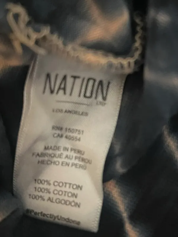 Nation LTD Tie-Dye Snap Shoulder Tee Size Medium | Blue‎ & Pink | Anthropologie - Image 9