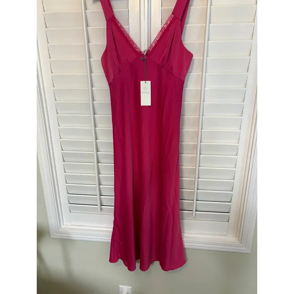 WAYF Pink Midi Dress Size‎ Large - Image 4