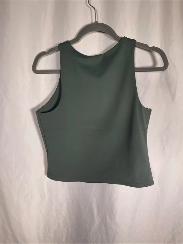 Express Womens Body Contour Green High Neck Tank Top Blouse Large New Tags - Image 5