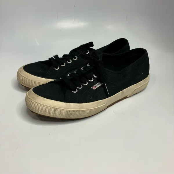 Superga black canvas sneakers unisex‎ sizing - Image 3