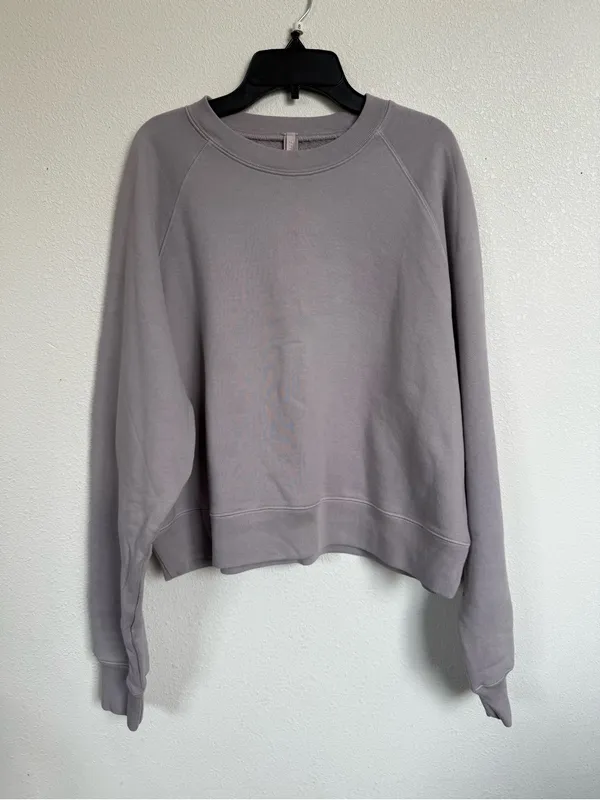 SKIMS French Terry Shrunken Crew Sweatshirt Mineral Gray L NWT - Image 2
