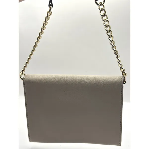 Kate‎ Spade New York Envelope Crossbody Bag Beige Saffiano Leather Gold Chain - Image 6