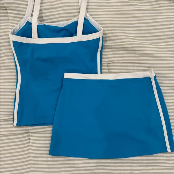 Fancy Blue Tennis Skirt - Women's Athletic Skort - Image 2