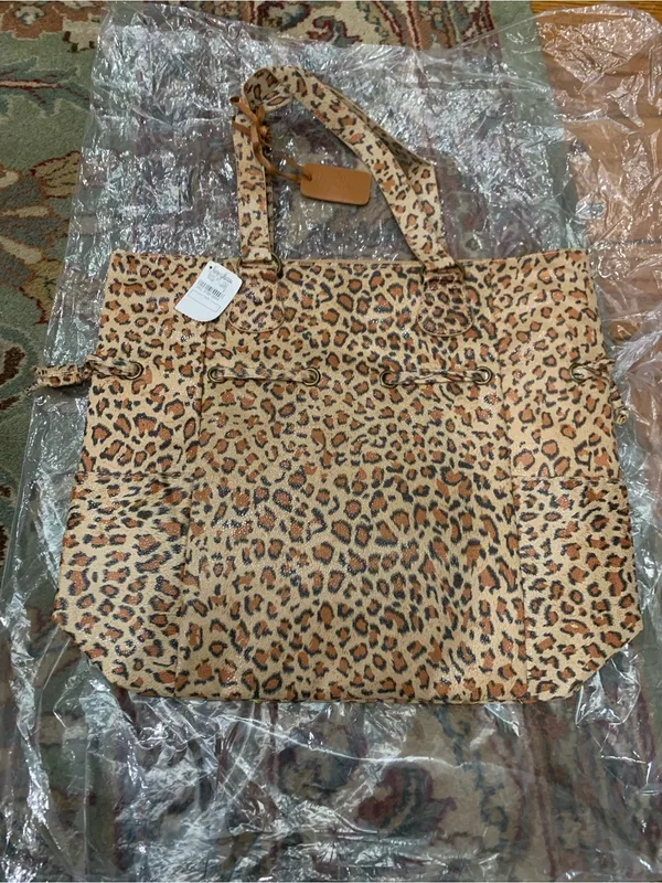 Neiman Marcus Leopard Print Large Tote Bag Women’s Brown New With Tags - Image 2