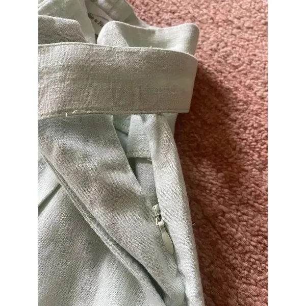 Abercrombie Fitch mint green linen belted high waist shorts size XS - Image 3