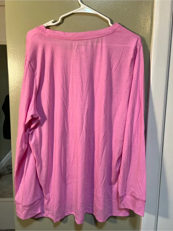 Joe Boxer Women’s Plus Size 2X Pajama Top Light Pink Long Sleeve Important Stuff - Image 6