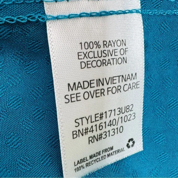 Fortune + Ivy Cutout Back Tie Eyelet Trim Blouse Teal‎ Blue Size Large - Image 11