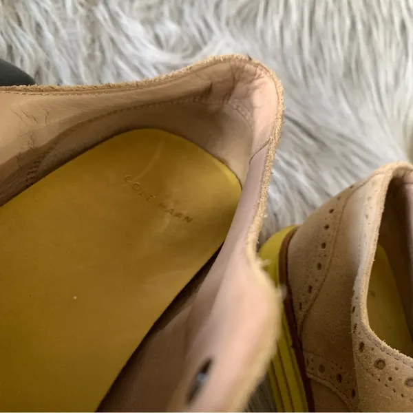 Cole Haan Lunargrand Wingtip Oxfords tan suede upper 7.5 women’s - Image 13