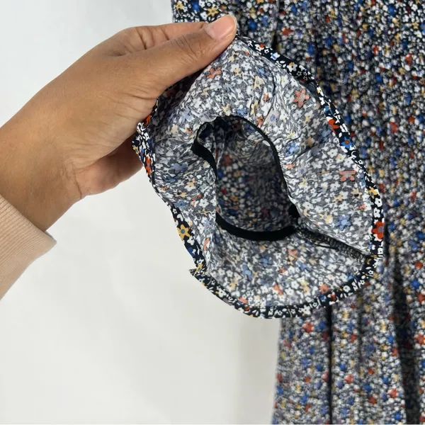 Elloh Multicolor Ditsy Floral Smocked 3/4 Puff Sleeve Tiered Midi Dress‎ Prairie - Image 5