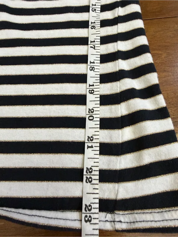 Alice Temperley for Target Striped Long Sleeve Top Black White Scoop Neck M - Image 3