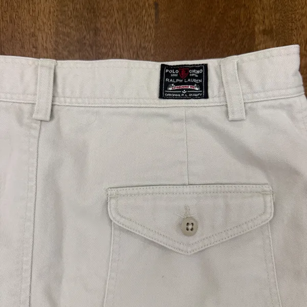 Ralph Lauren Sport Chino Mini Skirt Beige Cotton Twill Size 10 Preppy Golf - Image 3