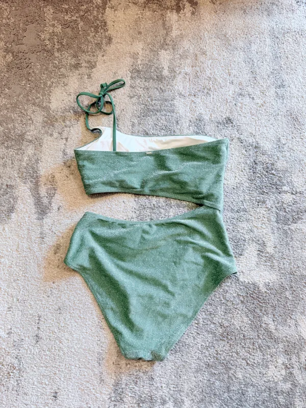 PINK Victoria's Secret Sparkling Green one piece Set - Image 5