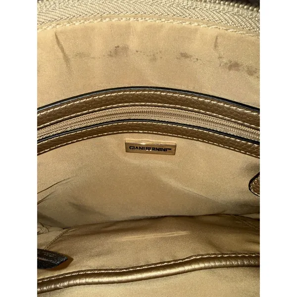 Giani Bernini‎ Crossbody Bag Monogram Signature Jacquard Gold Trim Messenger - Image 5