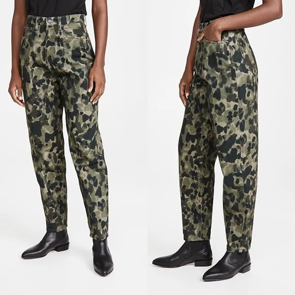 WeWoreWhat Dani Boyfriend Jeans Camo High Rise Olive Size‎ 25 NWT - Image 5