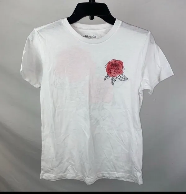 NEW Rose Tshirt White - Image 2