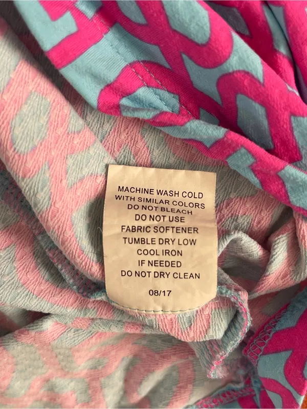 IBKÜL Pink Blue Carolyn Geometric UPF 50+ Sun shirt quarter zip polo golf M - Image 7