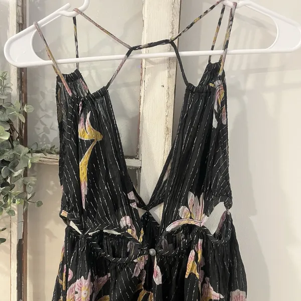 Anthropologie Cutout Maxi Dress Sheer Black Motif Size‎ XS Cover Up Boho - Image 13