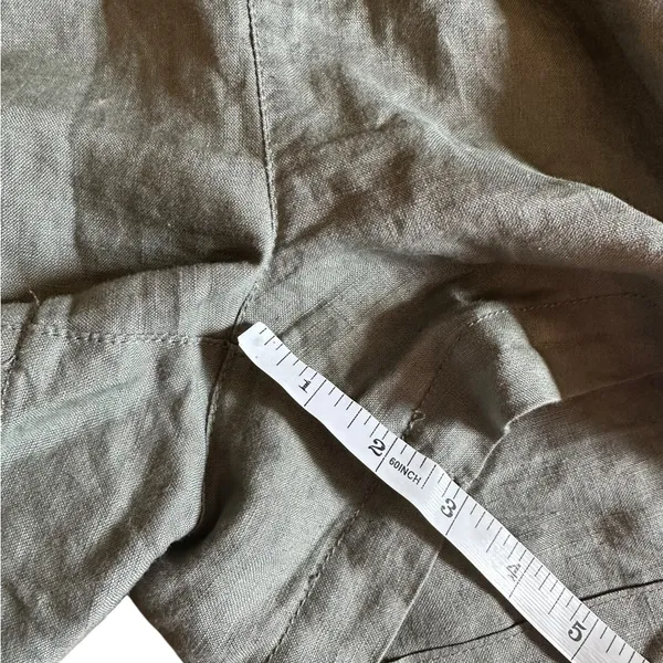 Cynthia Rowley 100% Linen Utility Romper Minimalist‎ Lagenlook Army Green Sz M - Image 6