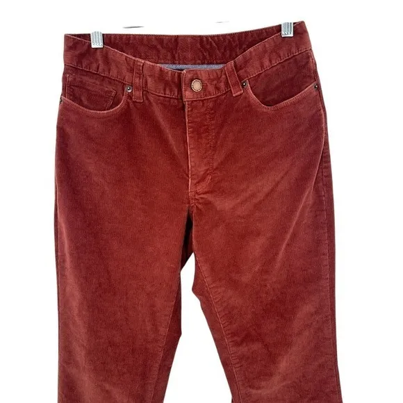 L.L. Bean Corduroy Pants Rust Orange Straight‎ Leg Casual Womens Size 4 Casual - Image 2