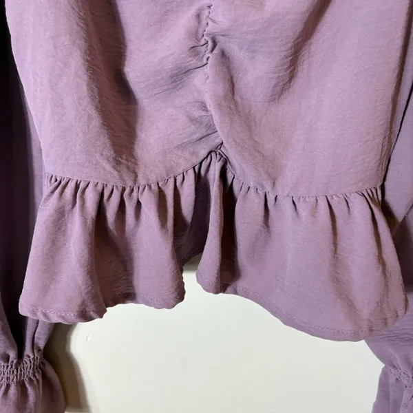 Altar’d State Purple Long Sleeve Peplum Top‎ Size Small - Image 4