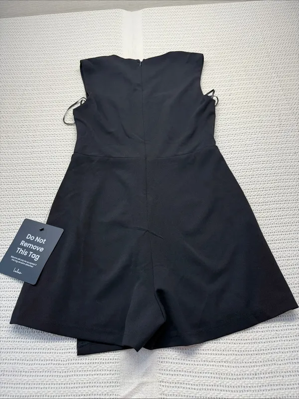 Lulu's Black Enticing Endeavors Black Square Neck Sleeveless Mini Skort Dress - Image 5