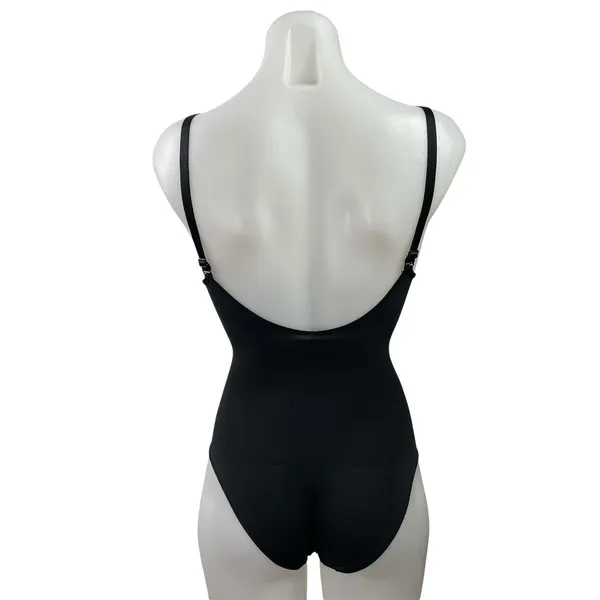Skims Black Sleeveless Open Back Stretch Cami Tank Bodysuit Top Size XXS/XS - Image 3