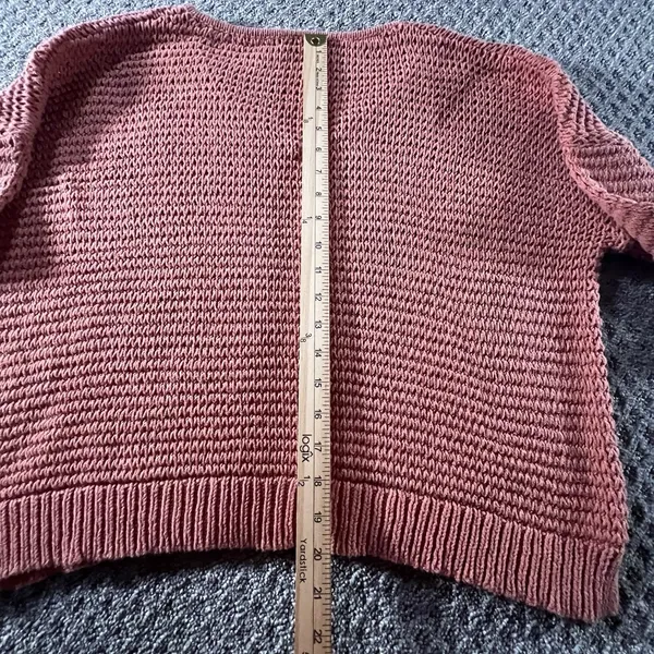 Madewell Open Stitch Cotton Blend Cropped Sweater Rust‎ Orange Size Large - Image 7