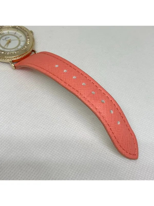 L&Co gold tone women’s watch 36mm quartz analog pink leather band running - Image 5