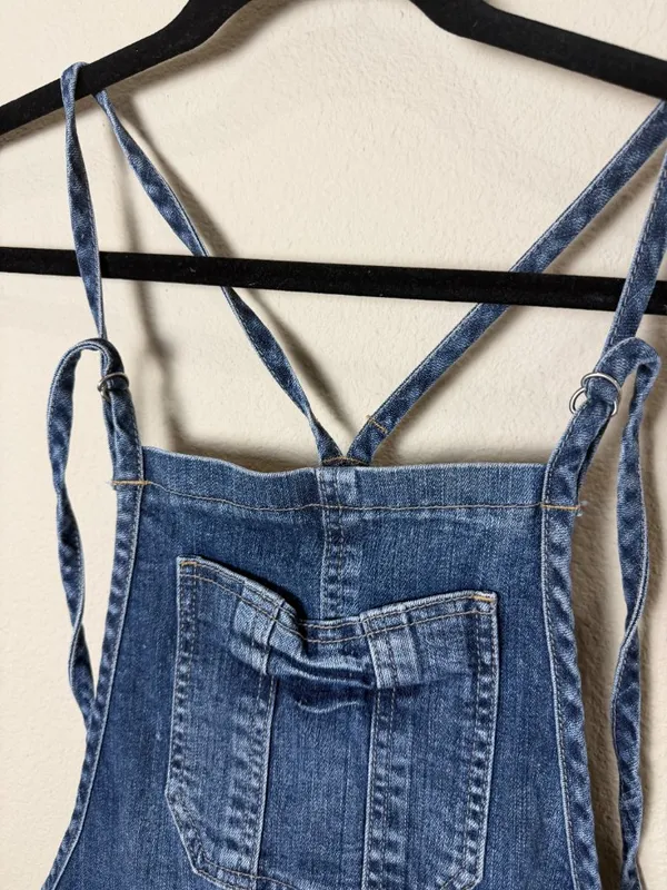 2.1 Denim Jean Overalls Shorts Jorts Blue Jeans Size 30 - Image 2