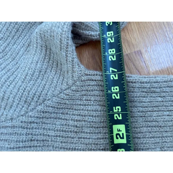 Dress Forum Los Angeles Tan Brown Ribbed Mock Neck Oversized Knit Sweater Large - Image 5