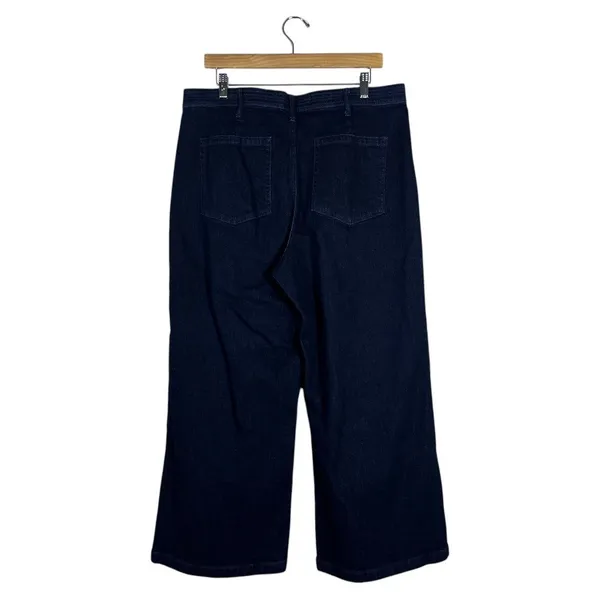 Gap 1969 Wide Leg Trousers Solid Denim Jeans Indigo Super High Rise Size 33 - Image 3