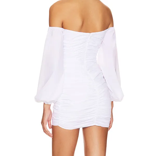 More To Come Abril Off Shoulder Dress in White, Size XS​​​​​ - Image 3