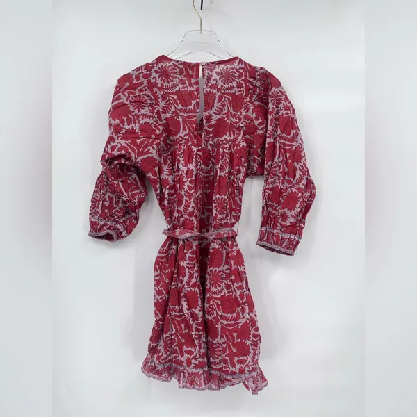 Cleobella Kaz Mini Dress Floral Print Statement Sleeves 100% Cotton Size‎ Xs - Image 4