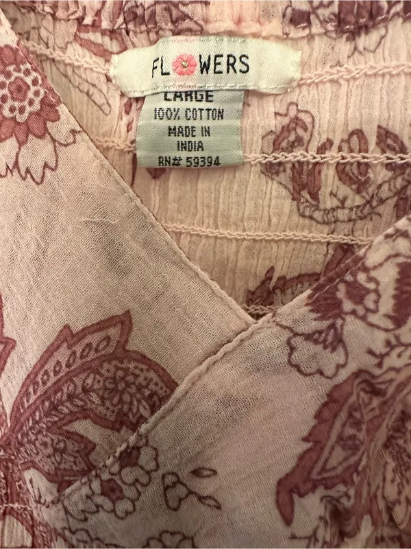 Floral Paisley Spaghetti Strap top in Dusty Rose - Image 2