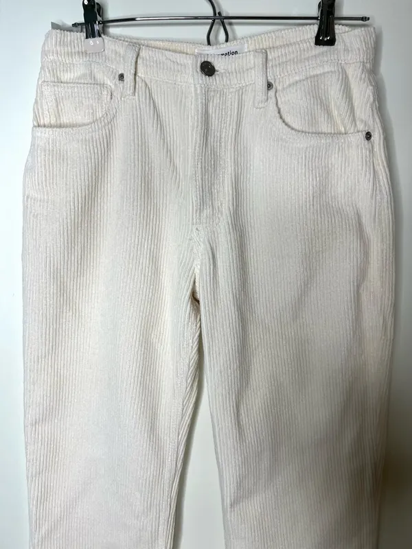 Reformation Rowan High Rise Relaxed Corduroy Pants Cream Size 25 - Image 4