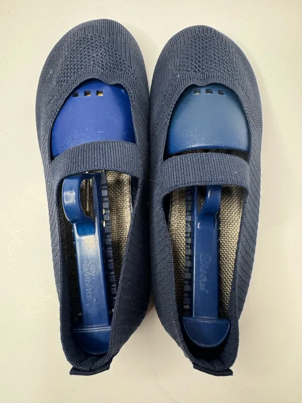 Husdnier Navy Blue Knit Mary Jane Loafers Women's Size EU41 - Image 3
