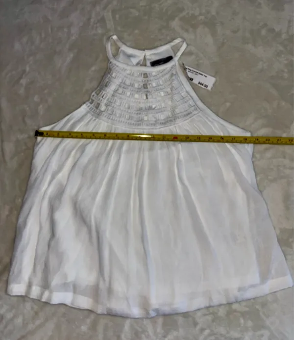 Wishlist Boho Crochet White Flowy Whimsical Tank Top Size Medium NWT - Image 4