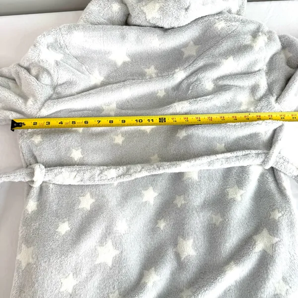 Women's Star Print Cozy Robe with belt Gray XS/S Target - Image 7