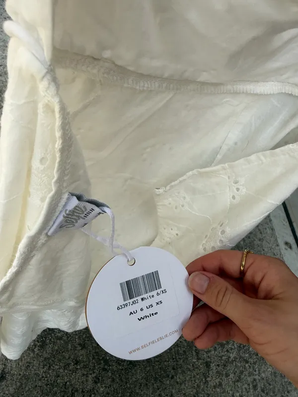 Hello Molly White Eyelet Milkmaid Mini Dress - Image 2