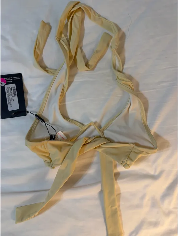 Cream Criss Cross Bikini Top - Image 3