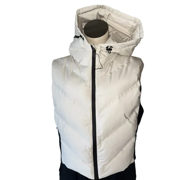 NWOT ZARA | Ecru | FITTED HOODED PUFFER VEST JACKET 8073/047 ZIPEER POCKET SKI - Image 9