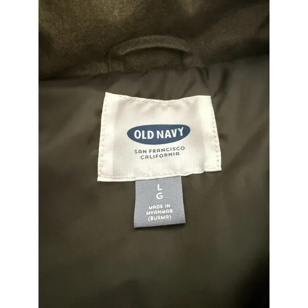 Old Navy Puffer Vest Womens Sz L Green Quilted Full Zip Pockets Outdoors Layer - Image 5