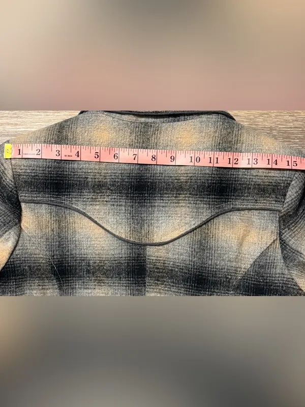Stetson Women’s Western Plaid Double Breasted Wool Blend Jacket S - Image 9