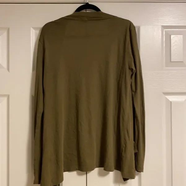 J Crew Factory Army Green Open Cardigan Top - Image 5